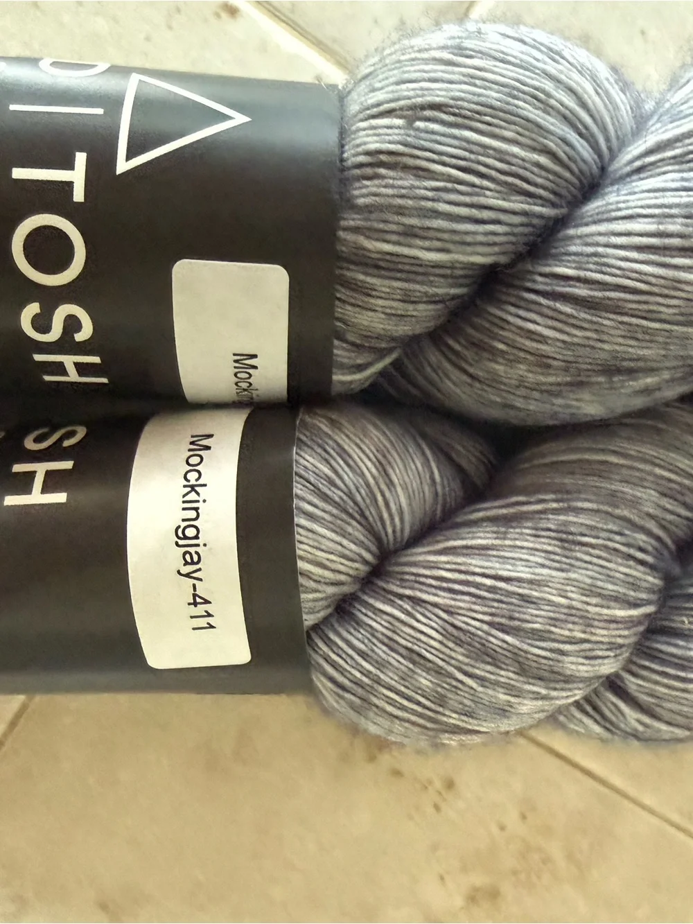 Light Gray 'Mockingjay-411' Hand-Dyed Yarn